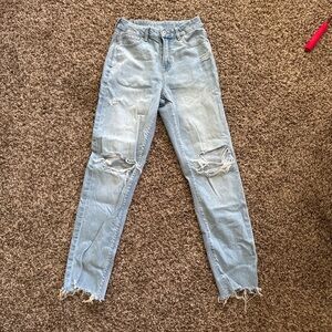 American Eagle Outfitters Light Blue Ripped Skinny Jeans